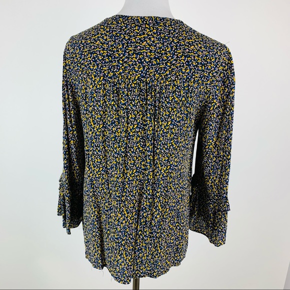 Anthropologie Maeve Printed Ruffle Sleeve Top Sz M - Picture 7 of 11
